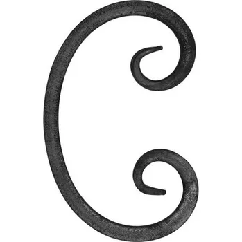PSG Ozdobný C prvek pro kovaný plot, bránu a zábradlí 10.301, 120x73 mm, hladký pr.12x12 mm