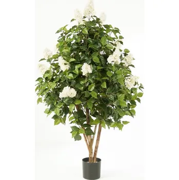 umělá květina Luxusní umělý kvetoucí strom ŠEŘÍK KEŘ KRÉMOVÝ, 150 cm