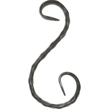 PSG Ozdobný S prvek pro kovaný plot, bránu a zábradlí 10.208, 220x100 mm, vlnitý pr.12x6 mm