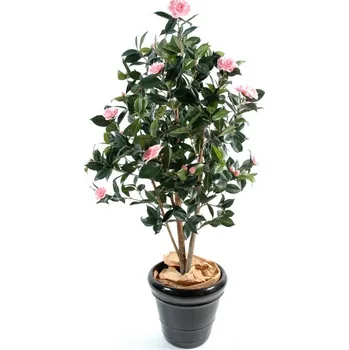 umělá květina Luxusní umělý kvetoucí strom Camelia JAPONICA růžová, 140cm