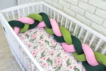 Ložní povlečení Baby Nellys Květinky zelené/růžové 135 x 100, 40 x 60 cm zip