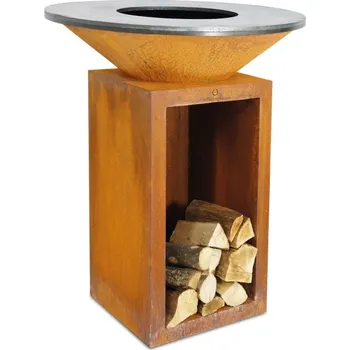 OFYR CLASSIC STORAGE CORTEN 85 ohniště s dřevníkem OCS-85