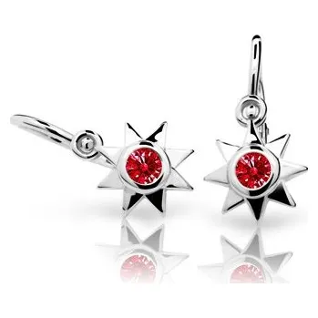 Náušnice Cutie Jewellery Zlaté dětské náušnice Cutie C1995B Hvězdičky Červená
