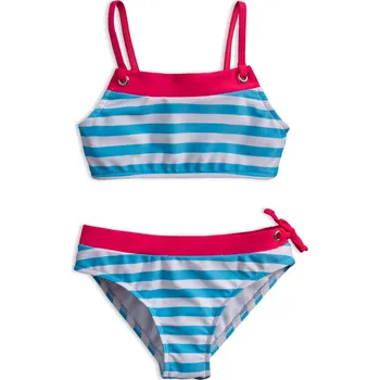 Dívčí plavky Dívčí plavky KNOT SO BAD PROUŽKY světle modré Velikost: 98