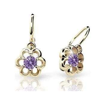 Náušnice Cutie Jewellery zlaté dětské naušnice C1947Z-Amethyst