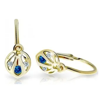 Náušnice Cutie Jewellery zlaté dětské naušnice C2265Z-Dark Blue