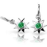 Cutie Jewellery Zlaté dětské náušnice Cutie C1995B Hvězdičky Zelená