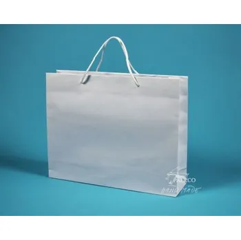 Nákupní taška papírová taška PAVLÍNA 38x10x30 bílá, Karton 1 karton (100 ks)