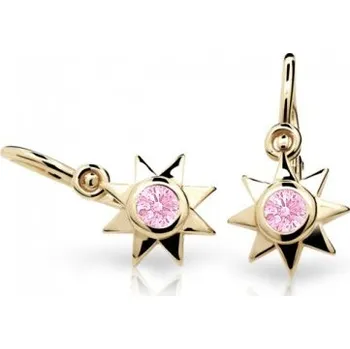 Náušnice Cutie Jewellery Zlaté dětské náušnice Cutie C1995Z Hvězdičky Růžová