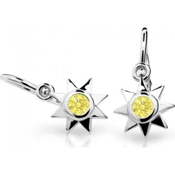 Náušnice Cutie Jewellery Zlaté dětské náušnice Cutie C1995B Hvězdičky Žlutá