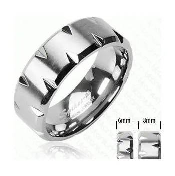 Prsten Steel Edge Titanové snubní prsteny Spikes 3641 Velikost: 59