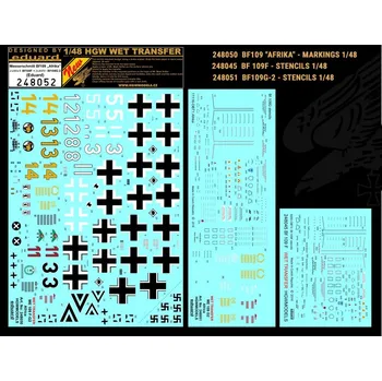 Plastikový model HGW 1/48 Messerschmitt Bf 109 - Popisky a Markingy