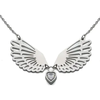 Náhrdelník Dámský náhrdelník s přívěškem křídla z chirurgické oceli S722090