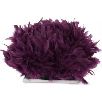 Prýmek z krůtího peří 12-15 cm, bordó