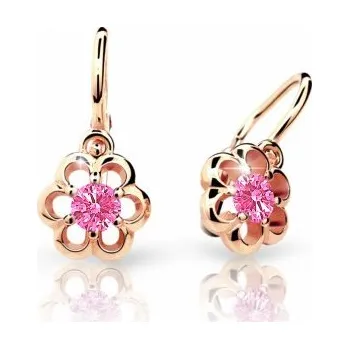 Náušnice Cutie Jewellery zlaté dětské naušnice C1947R-Pink