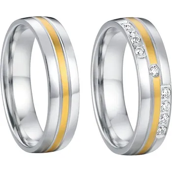 Prsten Steel Wedding Snubní prsteny chirurgická ocel SPPL013 Velikost: 59