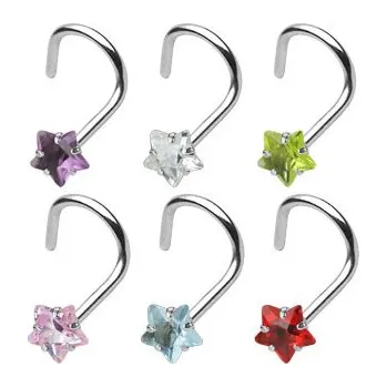 Piercing Steel Edge Piercing do nosu 07 Barva: Zelená