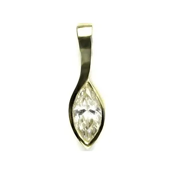 Přívěsek Zlatý přívěsek, čirý zirkon markýza - P 1078 (zirkon 9x4 mm)