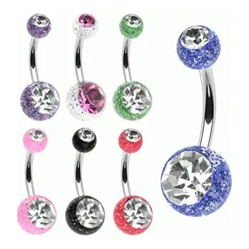 Piercing Steel Edge Piercing do pupíku 0204 Barva: Zelená