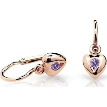 Náušnice Cutie Jewellery zlaté dětské naušnice C1556R-Amethyst