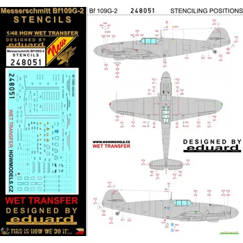 Plastikový model HGW 1/48 Bf109G-2 - Stencils