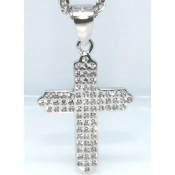 Přívěsek Mýl Stříbrný křížek se zirkony 304303