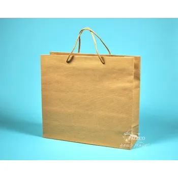 Nákupní taška papírová taška hnědá KVIDO 36x12x33 hnědý kraft 130g, Karton 1 karton (100 ks)