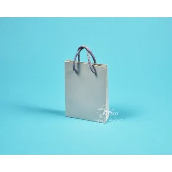 Dárková taška papírová taška DENISA 13x3,5x17,5 graf.papír šedá, Karton 1 karton (300 ks)