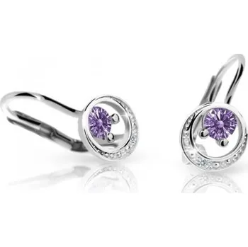 Náušnice Cutie Jewellery Zlaté dětské náušnice Cutie C1997B-Amethyst