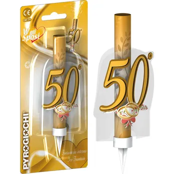 Dortová svíčka Dortová fontána č. 50 - zlatá