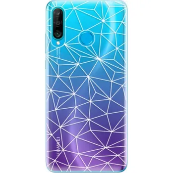 Odolné silikonové pouzdro iSaprio - Abstract Triangles 03 - white - Huawei P30 Lite