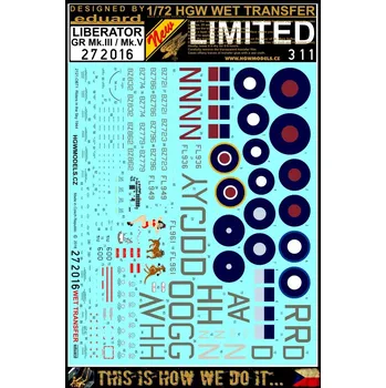 Plastikový model HGW 1/72 Liberator GR Mk. III / Mk. V - Popisky