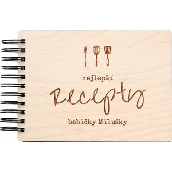 Dřevěná kuchařka / Zápisník na recepty - Klasik
