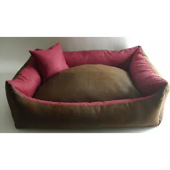 Pelíšek pro psa DELUXE Pelíšek pro psa - hnědá / hnědá / bordo