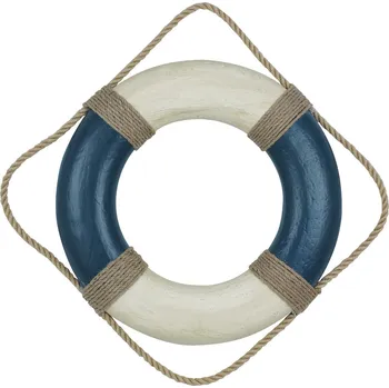 SEA CLUB Záchranný kruh dekorační vintage Ø 36 cm modrá a bílá 5579