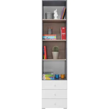 regál Regál SI7 SIGMA bílý lux / beton / dub, 45 cm