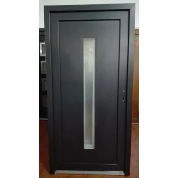 Vchodové dveře SOFT vchodové plastové dveře AURORA, antracit/bílá, 98x200 cm (jednokřídlé plastové dveře 98x200 cm, vhodné na vedlejší vchod)