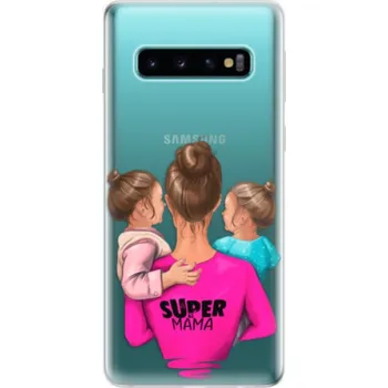 Pouzdro na mobilní telefon Odolné silikonové pouzdro iSaprio - Super Mama - Two Girls - Samsung Galaxy S10