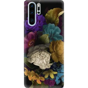 Pouzdro na mobilní telefon Odolné silikonové pouzdro iSaprio - Dark Flowers - Huawei P30 Pro