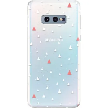 Pouzdro na mobilní telefon Odolné silikonové pouzdro iSaprio - Abstract Triangles 02 - white - Samsung Galaxy S10e