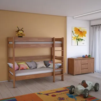 Postel Dřevěná postel PATRIK z bukového, jasanového nebo dubového masivu výrobce světspánku.cz. Dostupná ve všech rozměrech, včetně atypických. 200x90, olej Ořech, jádrový buk