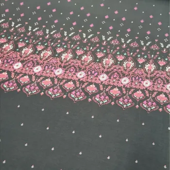 Viskóza úplet, panel, květinový vzor