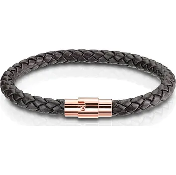 Náramek Šperky4U Kožený náramek proplétaný tmavě hnědý - NR1236-20