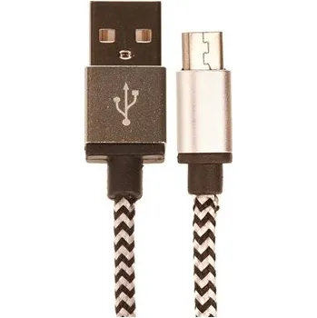 CELLFISH USB-A / micro USB 2m stříbrný kabelSleva 15% na organizér kabelů