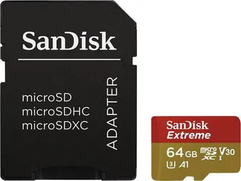 paměťová karta Sandisk Extreme microSDXC 64 GB UHS-I U3 + adapter (SDSQXA2-064G-GN6AA)