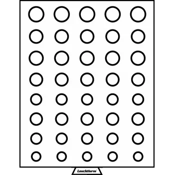 Obal pro sběratelský předmět Leuchtturm MB - box, na 40 mincí bez bublinek - 5 kompletních sad eura od 1 centu do 2 euro