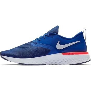 Pánská běžecká obuv Recenze NIKE Odyssey React Flyknit 2 Indigo Force/White/Blue Void/Red Orbit
