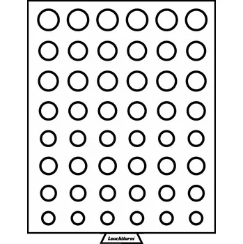 Obal pro sběratelský předmět Leuchtturm MB - box, na 48 mincí bez bublinek - 6 kompletních sad eura od 1 centu do 2 euro