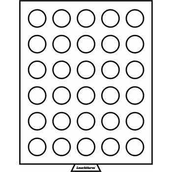 Obal pro sběratelský předmět Leuchtturm MB - box, na 30 mincí bez bublinek - průměr 33 mm