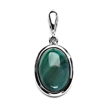 Přívěsek Zlatý přívěsek, přírodní zelený achát barvený, bílé zlato, P 1454/22